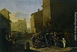 Johannes Lingelbach A Roman Market Scene with Peasants Gathered around a Stove painting